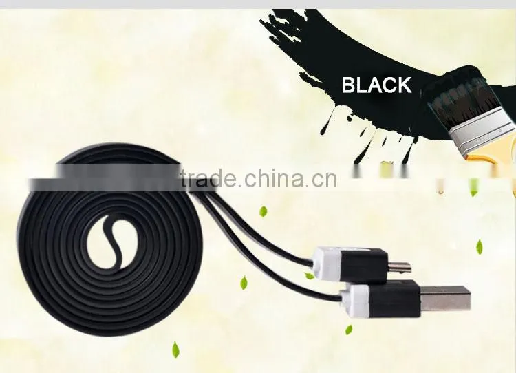 1M Colorful Noodle usb micro cable for Blackberry