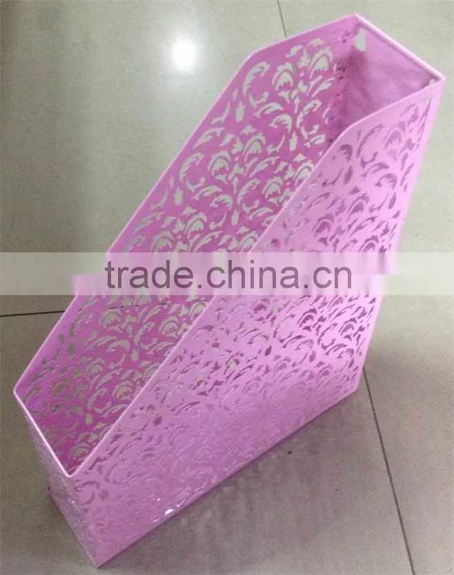 Bird pattern desktop placing file magazines metal single book display stand