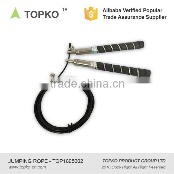 TOPKO crossfit speed adjustable jump rope anti-slip jump rope with 17cm handle
