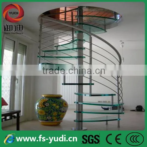 interior curved steel glass staircase factory