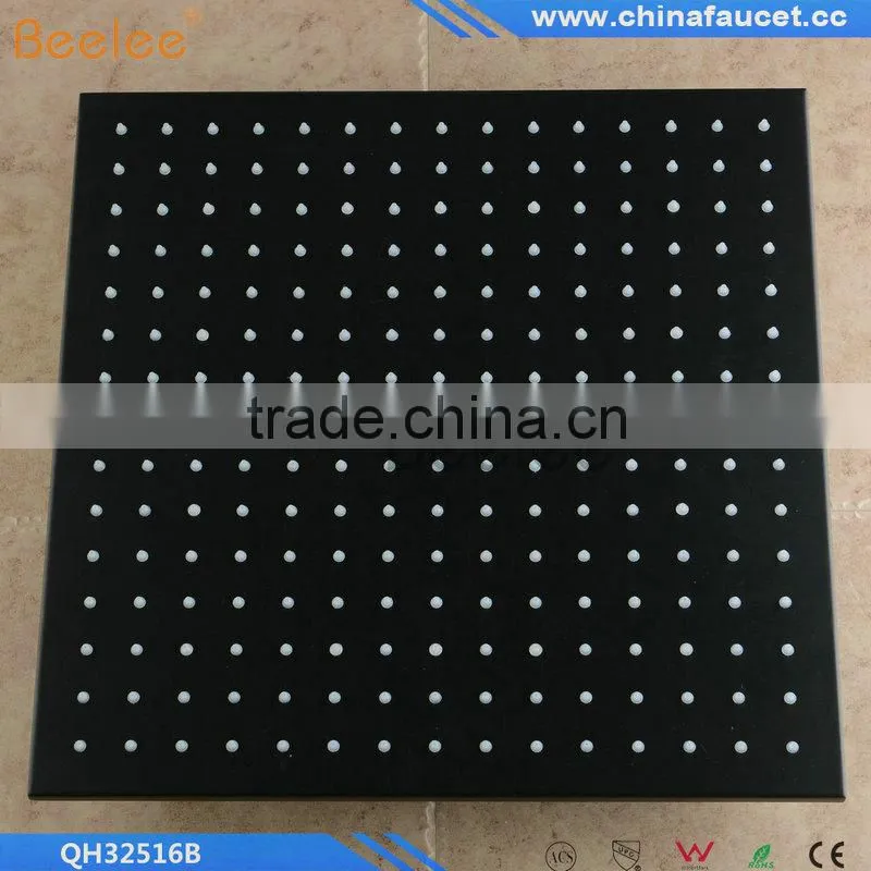 16 inch 40cm square black bathroom rain shower head