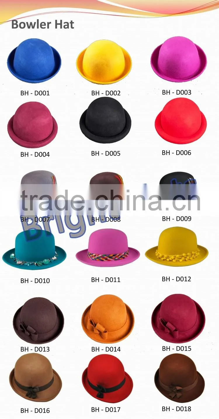 Wool felt hat Fedora hat Cloche hat Bucket hat Floppy hat Cowboy hats Bowler hat Top hat Porkpie hat