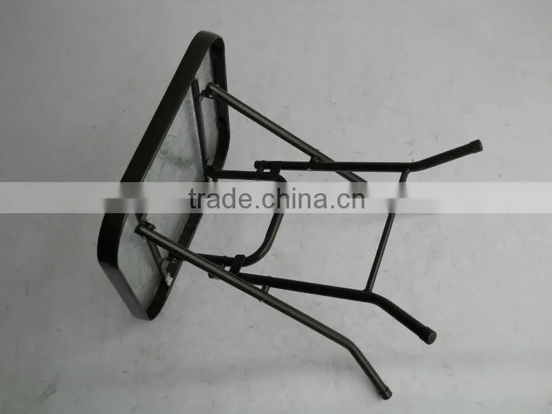 Folding Glass Table With Steel Tube