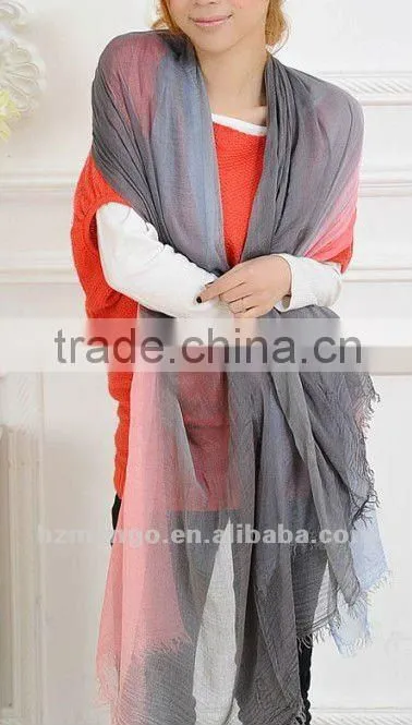 Latest Fashionable Woman 100% Modal Soft Two tone color Infinity scarf Shawl stole