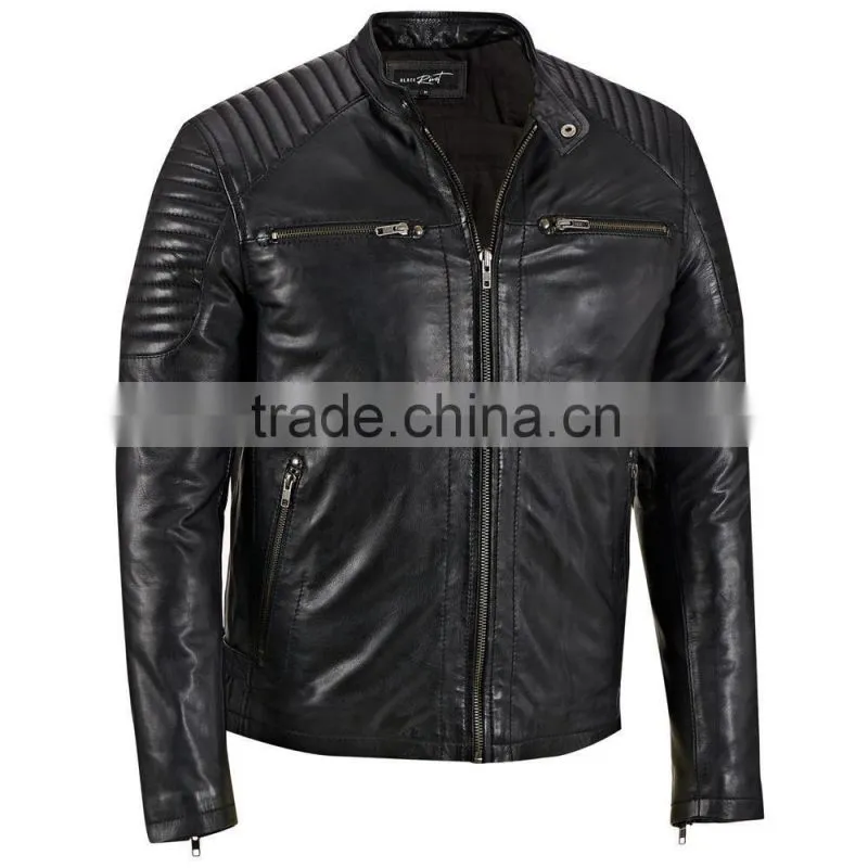 2014 men's shiny winter hooded fake leather jacket with ac coating , Men Leather Winter Jacket