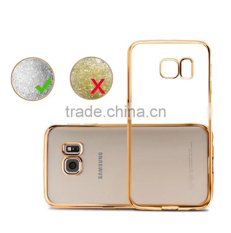 Clear TPU Back Cover For Samsung Galaxy S7, Slim TPU Case Electroplated Edge