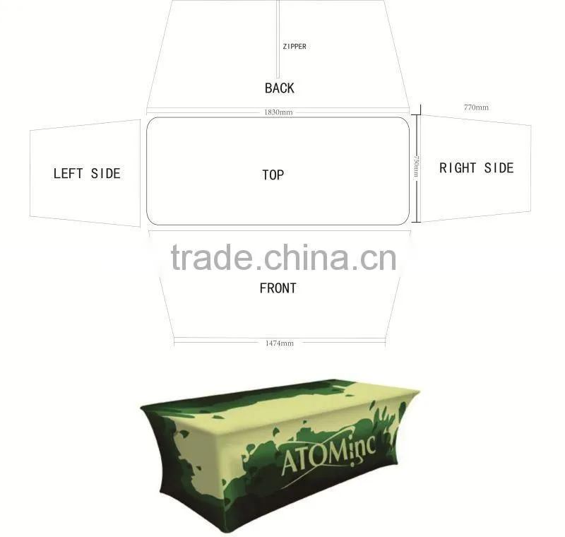 advertising 6ft and 8ft pvc table cloth for advertising