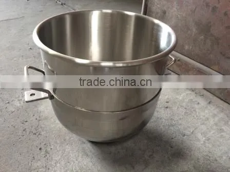 Commercial Kitchen use Stainless Steel Round Mixing Bowl with handle for food machine, knead dough and egg stirring