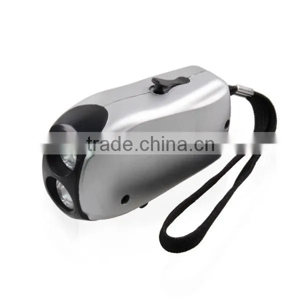 2 led manual dynamo torch with charge hole TP-PH011