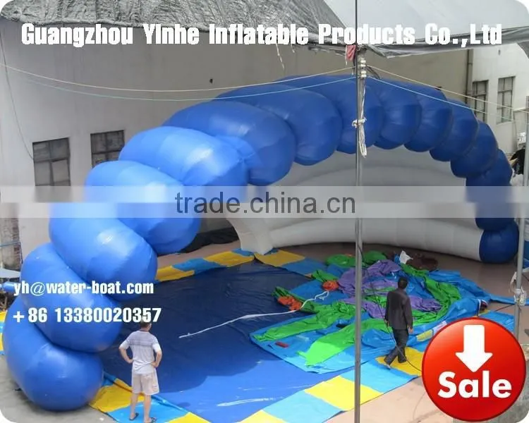 Inflatable shell tent for events