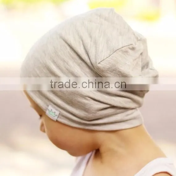 (CA303#Grey&striped)baby crochet beanie cotton grey and striped caps for children
