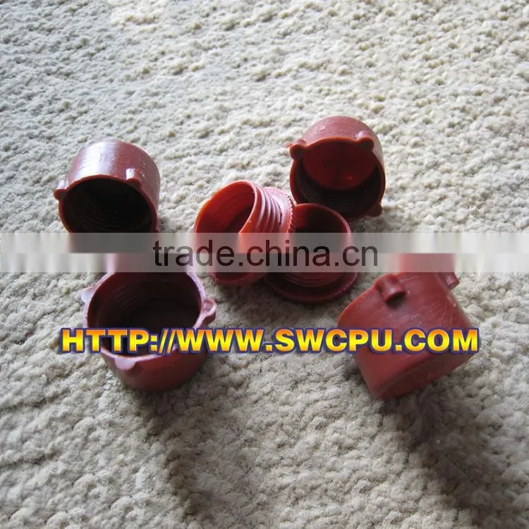 Custom made red PTFE plastic plugs for pipe or tube