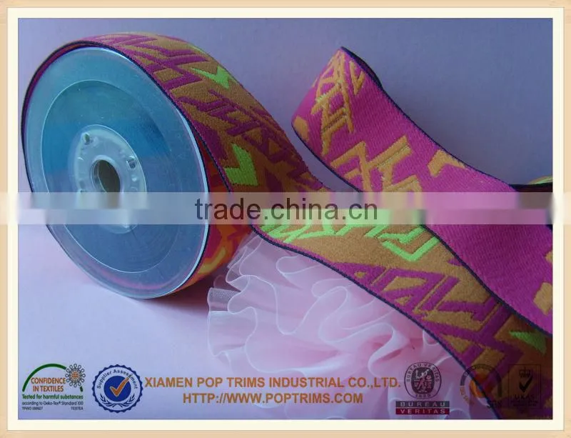 2014 fashion trimming high quality garment nylon jacquard elastic band