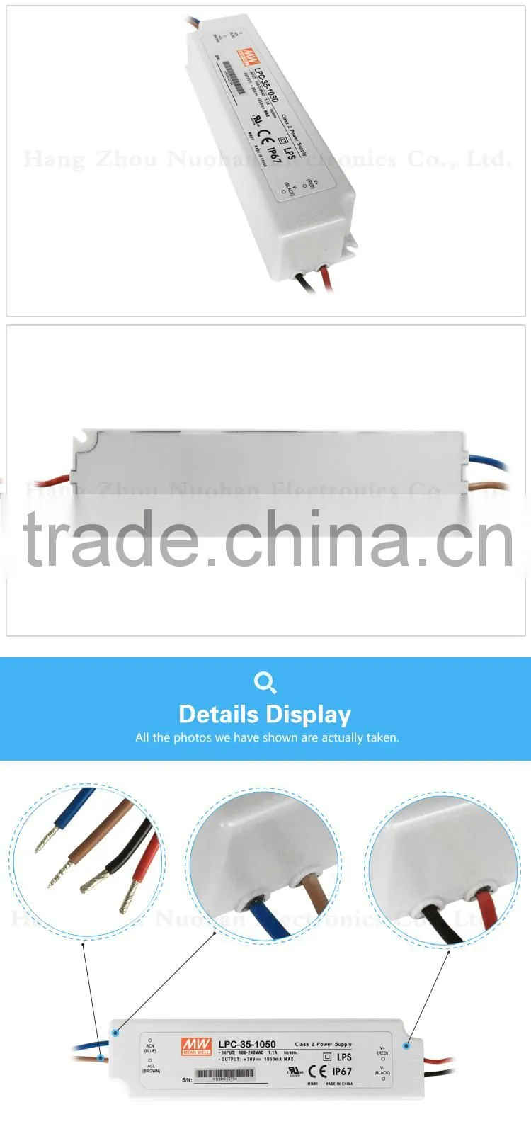 MeanWell low cost switching Power Supply LPC-35-1050 35W 1050ma constant current led driver