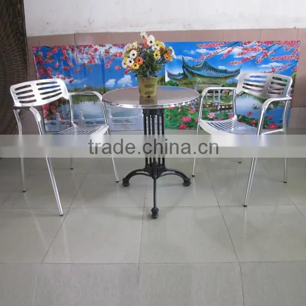Cheap table chairs aluminum outdoor dinning restaurant set YC002 YT2