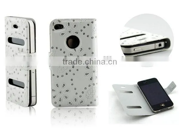 Hello kitt leather case,handset case for iphone 4 case
