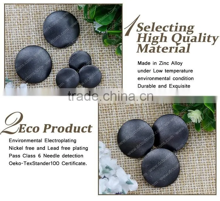 Metal Shank Buttons Black Sewing Button with Hook for Coat