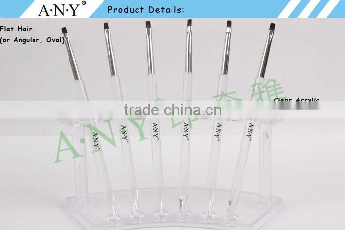 ANY Nail Art Maincure 3D Sculpture Acrylic Handle Beauty Hand and Nail Brush Flat UV Gel Art