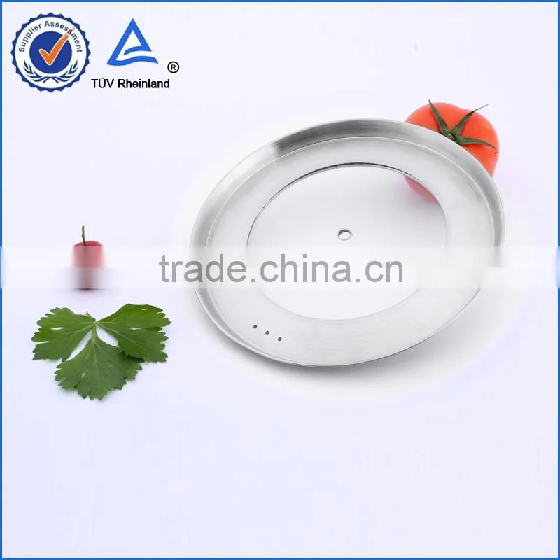 Stainless steel combined glass lid with two konb holes