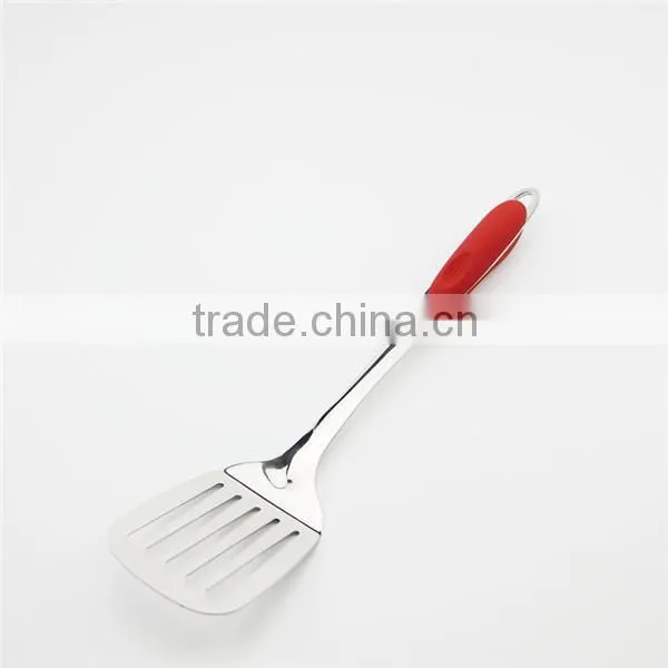Red handle utensils made of stainless steel