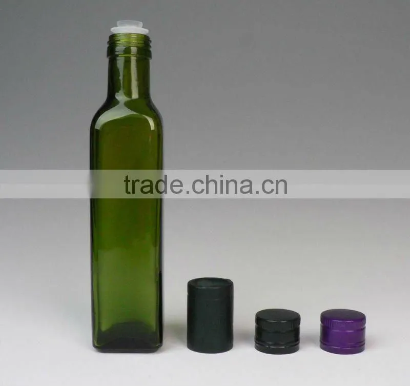 Dark Green Olive Oil Glass Bottle