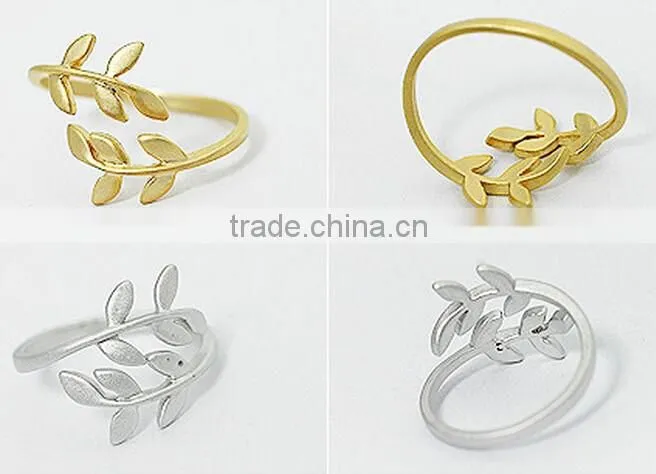 Hot sales Leaves shape adjustable Knuckle Midi infinity ring Ring