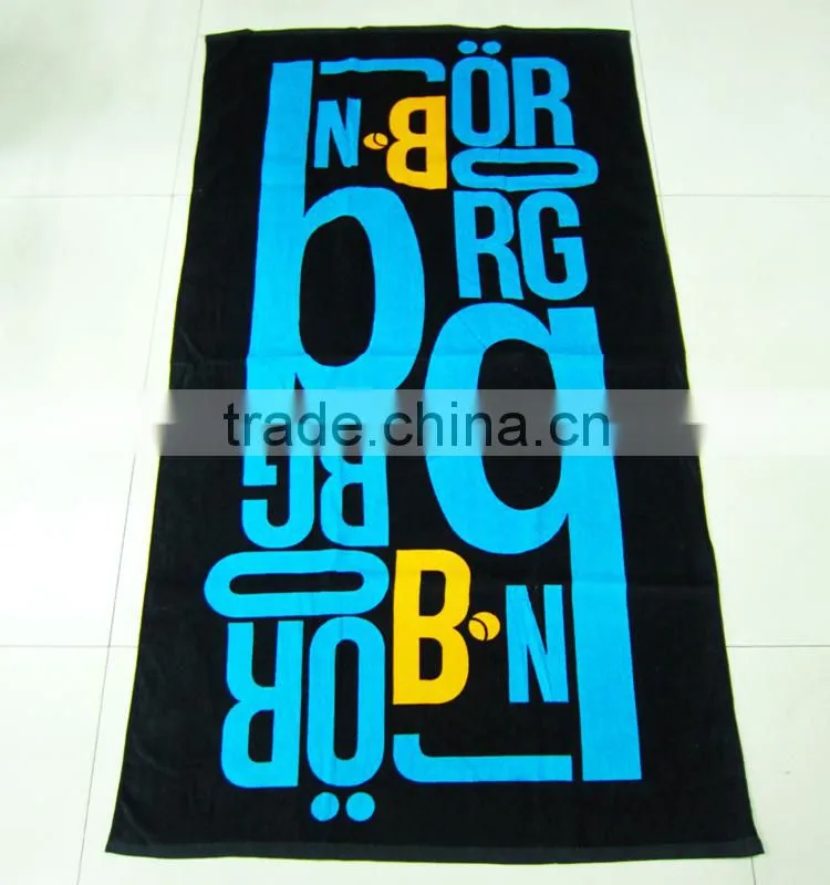 2015 velvet printing style logo brand towel with letters image