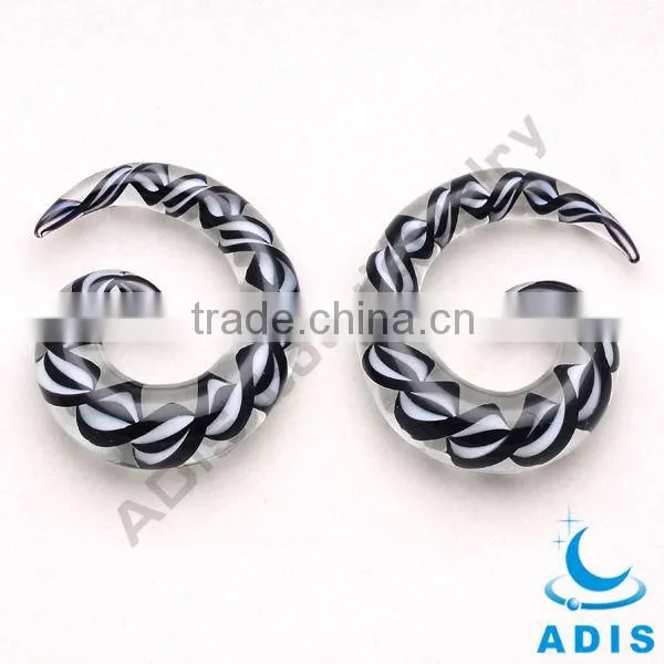 Helix ear plug stretcher piercing jewelry ear gauges Glass spiral expand piercing
