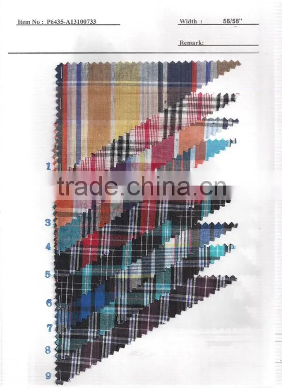 100% Cotton Yarn Dyed Shirting Fabric Textile Stock:P6435-A13100733