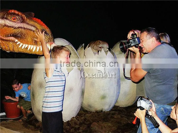 Amusement park growing dinosaur egg