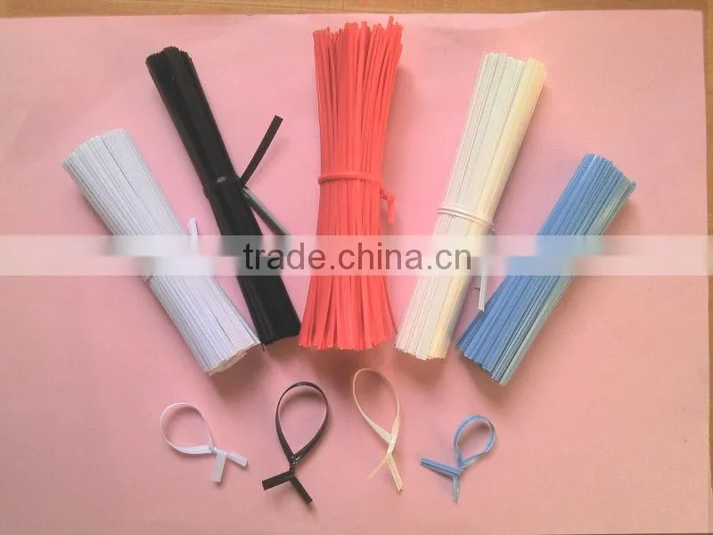 Plastic coated red twist ties with iron core