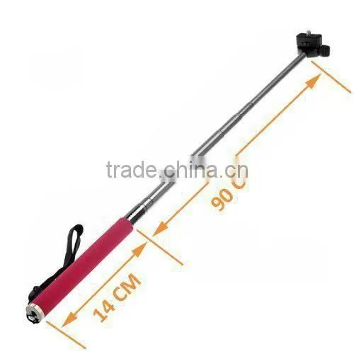 Rose Red Portable Handheld Monopod Extendible Self-portrait Selfie Cell Phone Holder