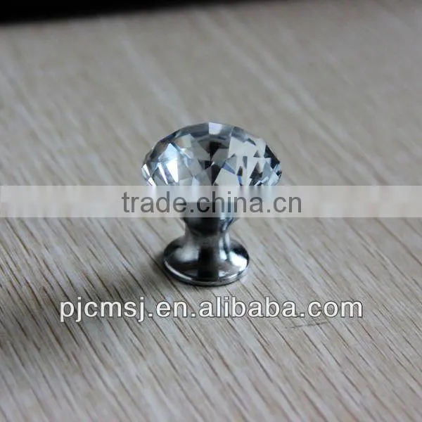 Crystal glass clear knop