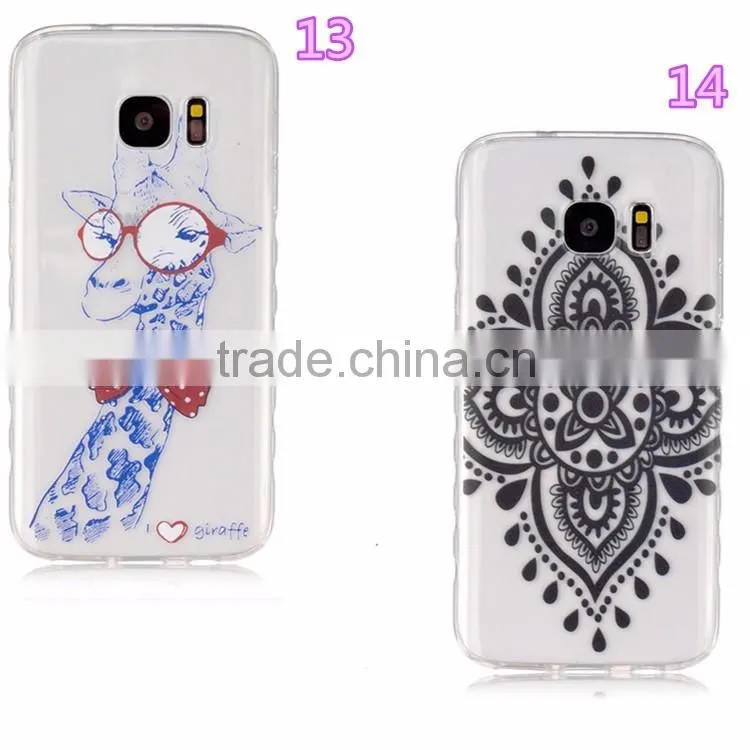 painted colored TPU Cover for Samsung Galaxy S7 edge S7 flowers Colorful soft tpu Case