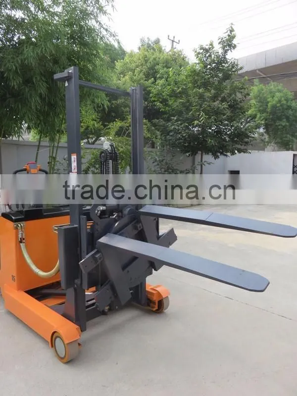 1.5 ton electric reach stacker with ratator with 3 stage 4.5 m full free mast
