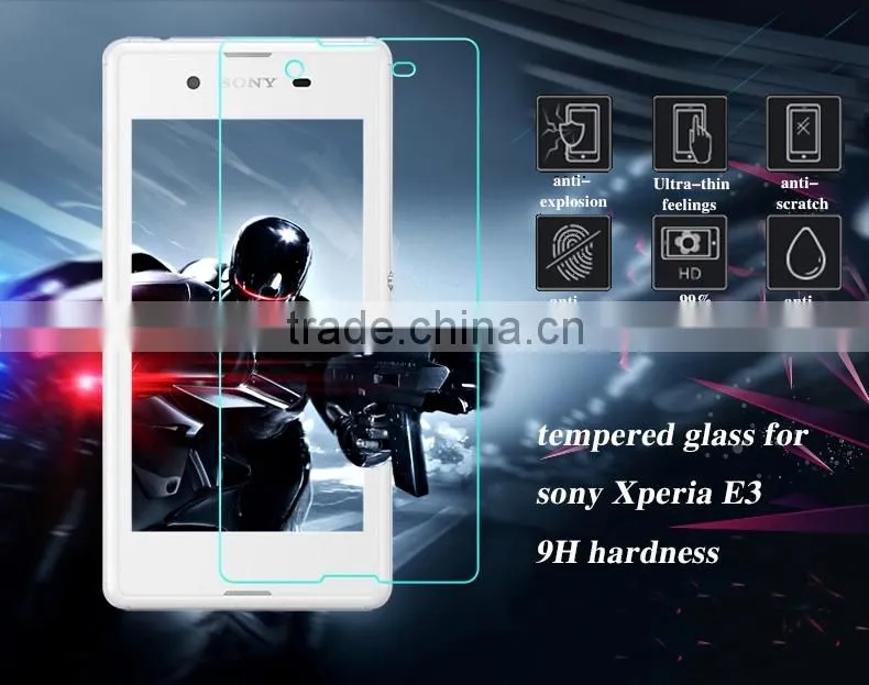 9H 0.33mm tempered screen protector for Sony xperia E3 tempered glass screen