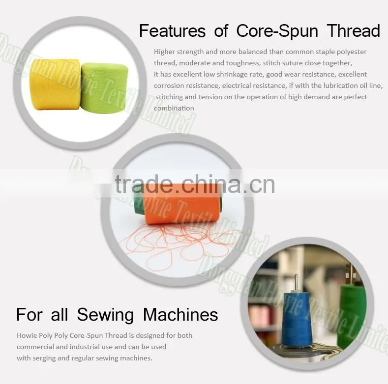 Best selling Cotton Polo Shirts Poly Spun Core sewing thread