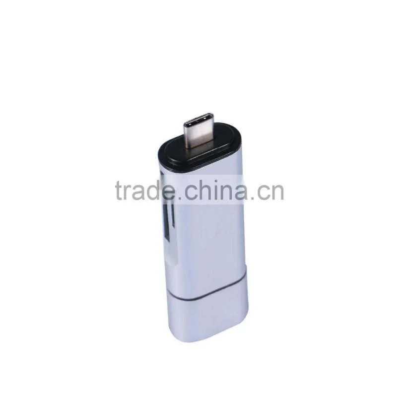 3 in 1 USB C+USB A+Micro USB Male Combo to TF/SD Card Reader Support OTG Data Transfer for Macbook/type c device