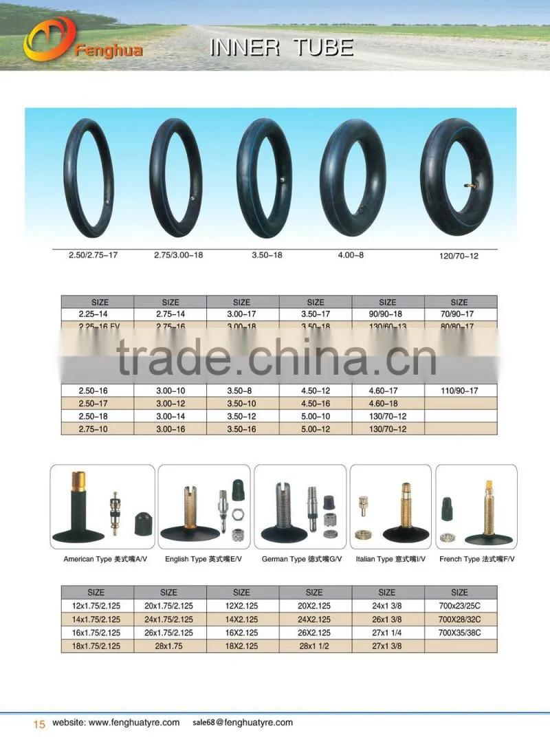 BUTYL INNER TUBE 300-17 FOR 125CC MOTORCYCLE INNER TUBE