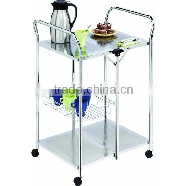 Icegreen Heavy Duty Stainless Steel Dining Cart With 3 Shelves