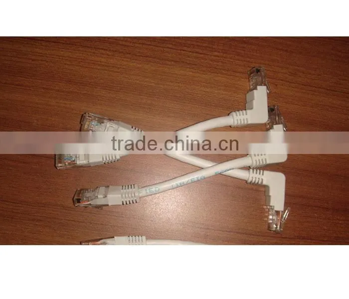 2ft CAT5e RJ45 Shielded 90 Degree Down to Straight FTP Ethernet LAN Cabl