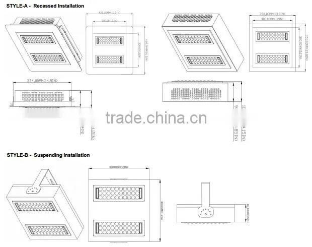 2015 hot new recessed installation LED canopy light 80W led outdoor lighting DLC UL listed passway lighting