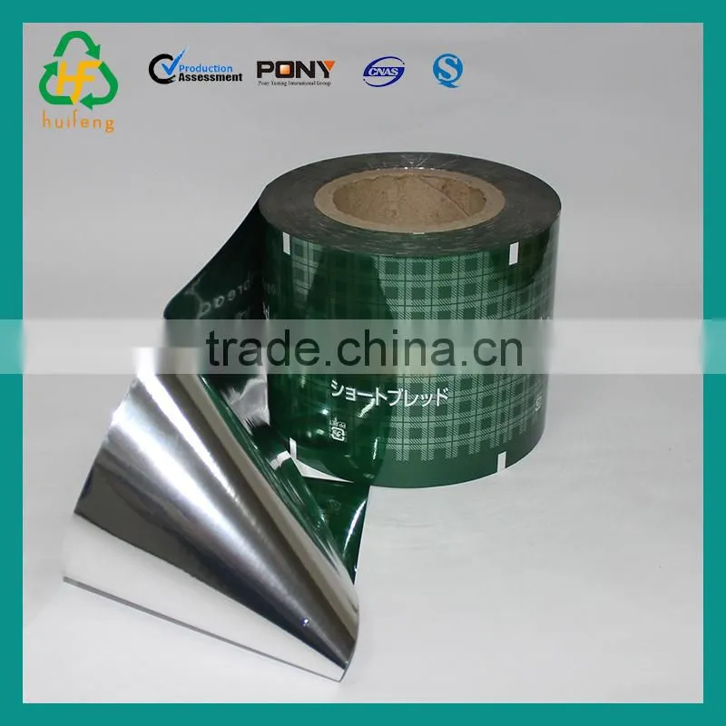 flexible food printing film on roll for cracker puffed food packaging