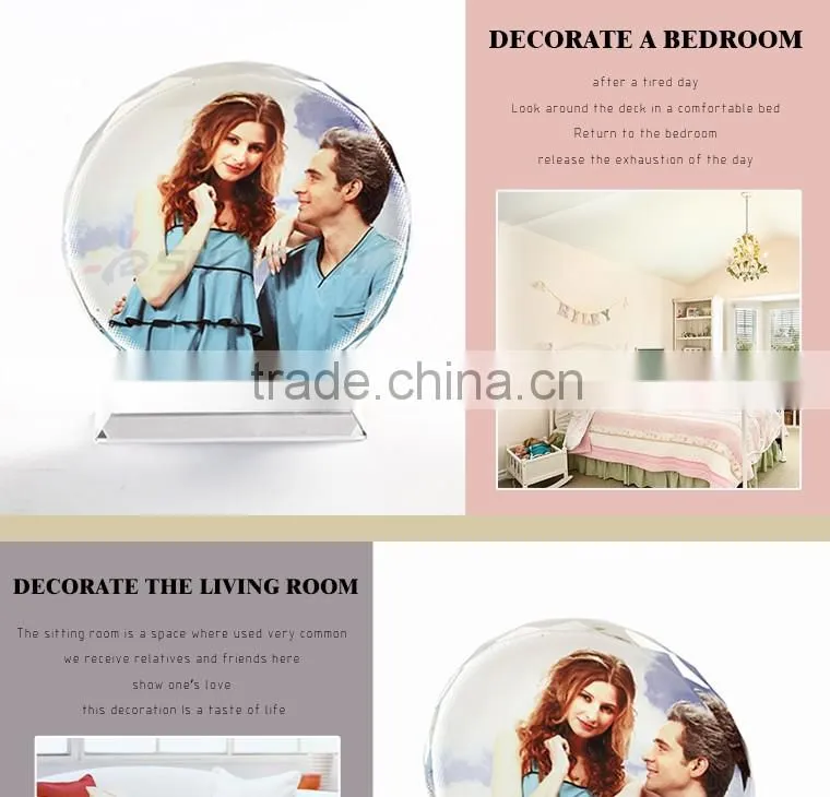 Sunmeta Factory Direct Glass Sublimation Crystal Photo Frame For Wholesales