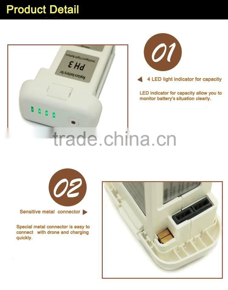 Rechargeable Intelligent dji phantom battery for phamton 3