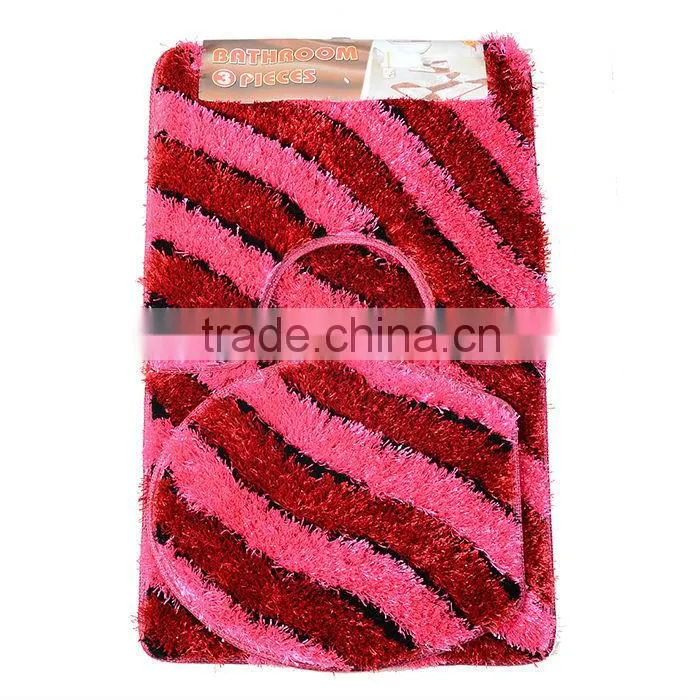 100%polyester long pile shaggy machine made silk bathroom carpet