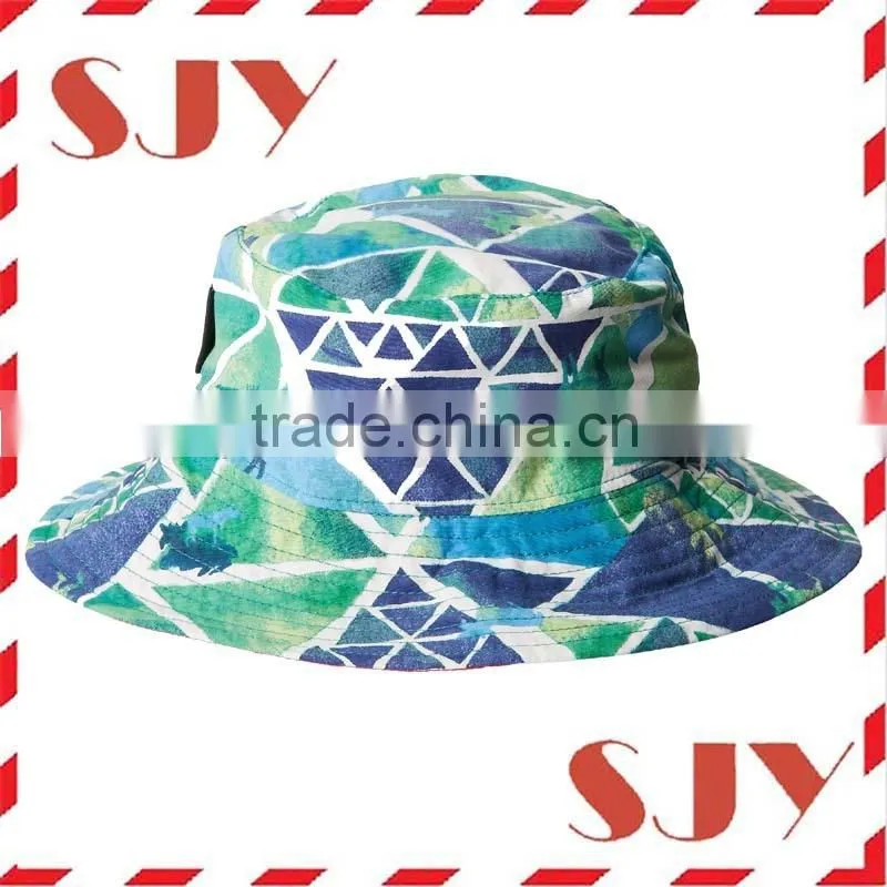 Fashion designer heat transfer printed bucket hats