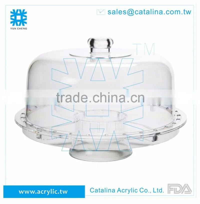Luxury Acrylic Plastic Banquet wedding Cake dessert Fruit Dome Tray with Lid