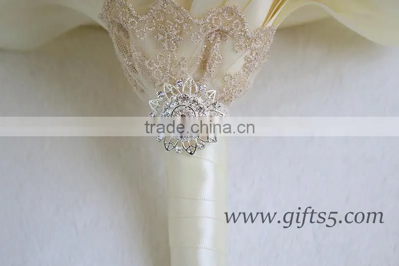 Handmade Satin Roses brooch Wedding bouquets for weddings