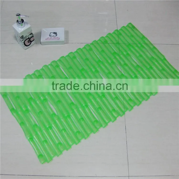 bamboo strip pvc mat hotel bathroom anti-slip mat tub mat